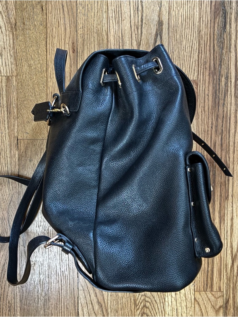 Coach Turnlock Rucksack Backpack Black Pebble Leather Bag Retail $398 - Picture 7 of 8